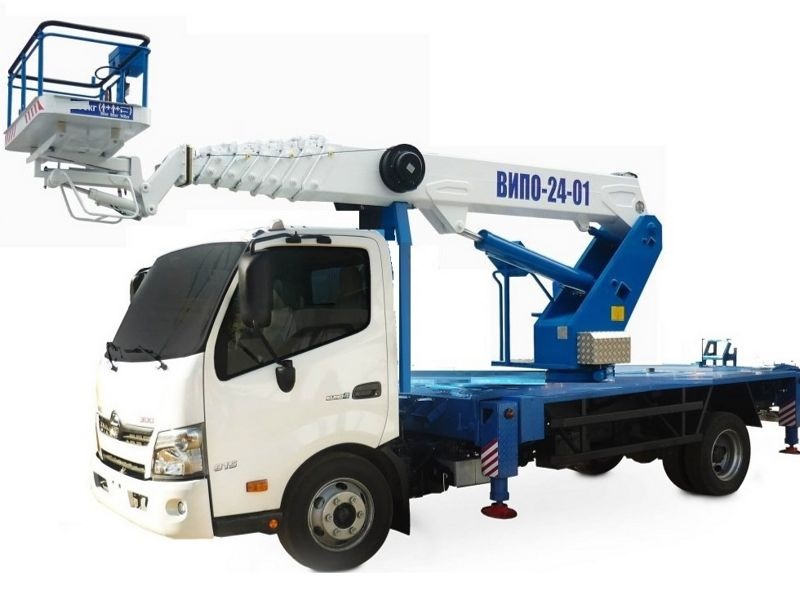 Автовышка ВИПО-24-01 люлька вперёд 24 м на базе HINO-300