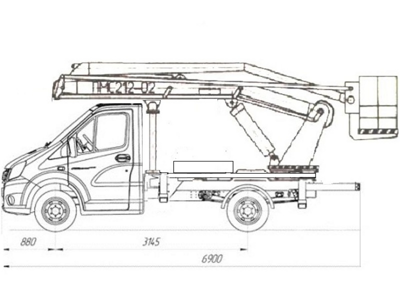 Автовышка ПМС-212-02 12 м на базе ГАЗель NEXT (ГАЗ-А21R23)