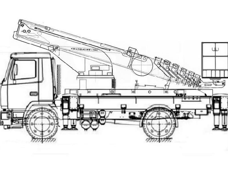 Автовышка Hansin HS3570 35 м на базе МАЗ-5340