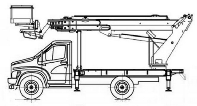 Автовышка ВИПО-22-01 люлька вперёд 22 м на базе ГАЗон NEXT (C41R33)