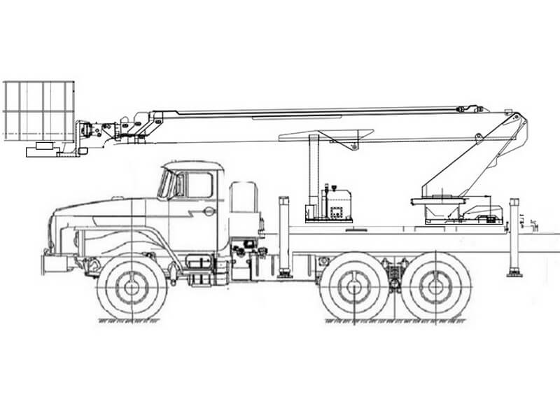 Автовышка Novas SJ-28 28 м на базе УРАЛ-4320