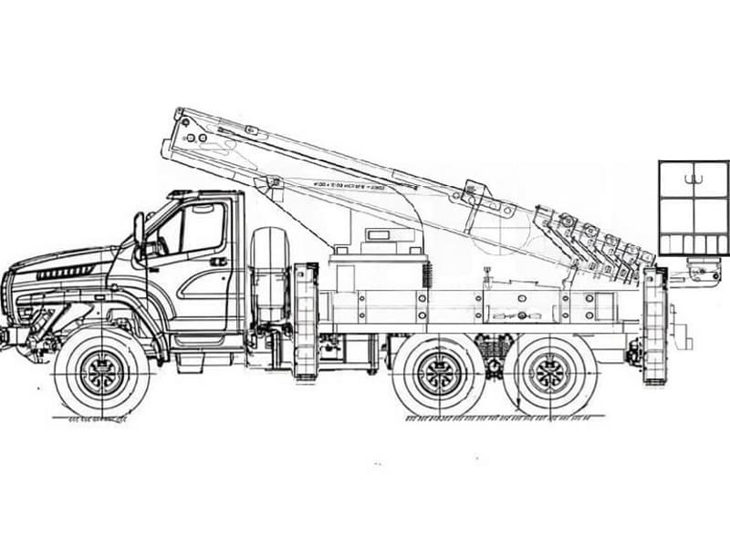 Автовышка Hansin HS3570 35 м на базе УРАЛ-4320 NEXT