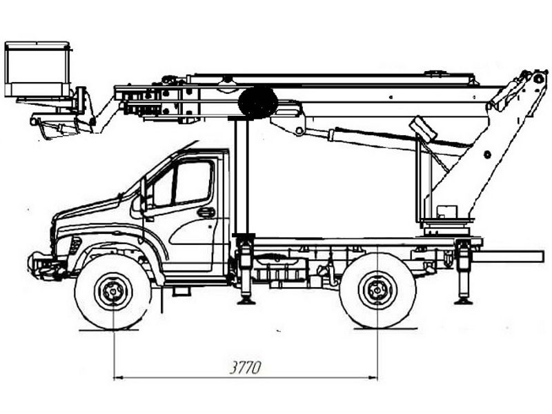 Автовышка ВИПО-24-01 люлька вперёд 24 м на базе ГАЗ Садко NEXT (ГАЗ-C41А23)