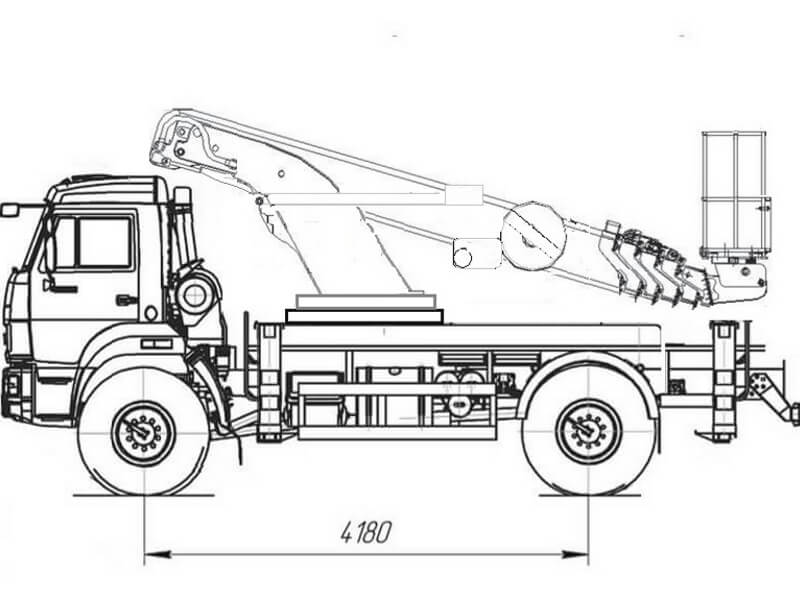 Автовышка Novas 210 21 м на базе КАМАЗ-43502